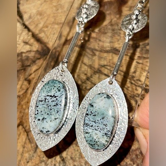 K2 Jasper in Granite Earrinngs 3 1/4” - Picture 2 of 8